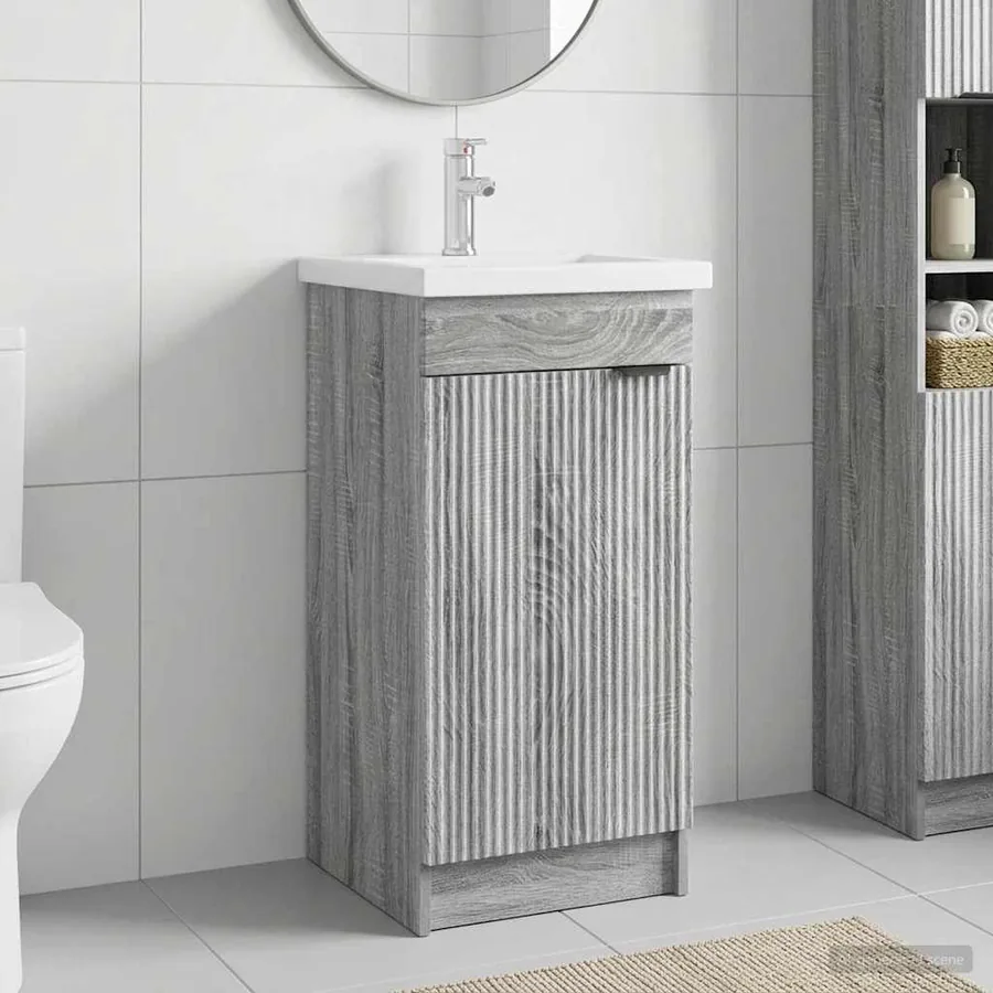 Meuble de salle de bain avec évier Sonoma gris