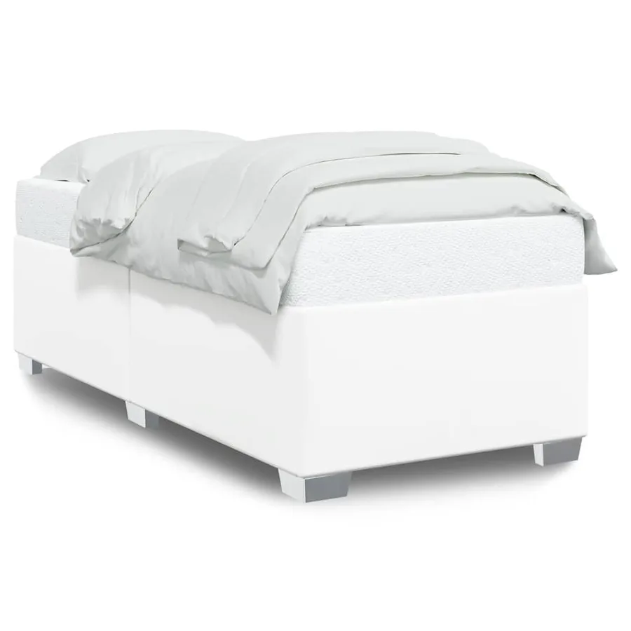 Cadre de lit sans matelas blanc simple XL similicuir - 2