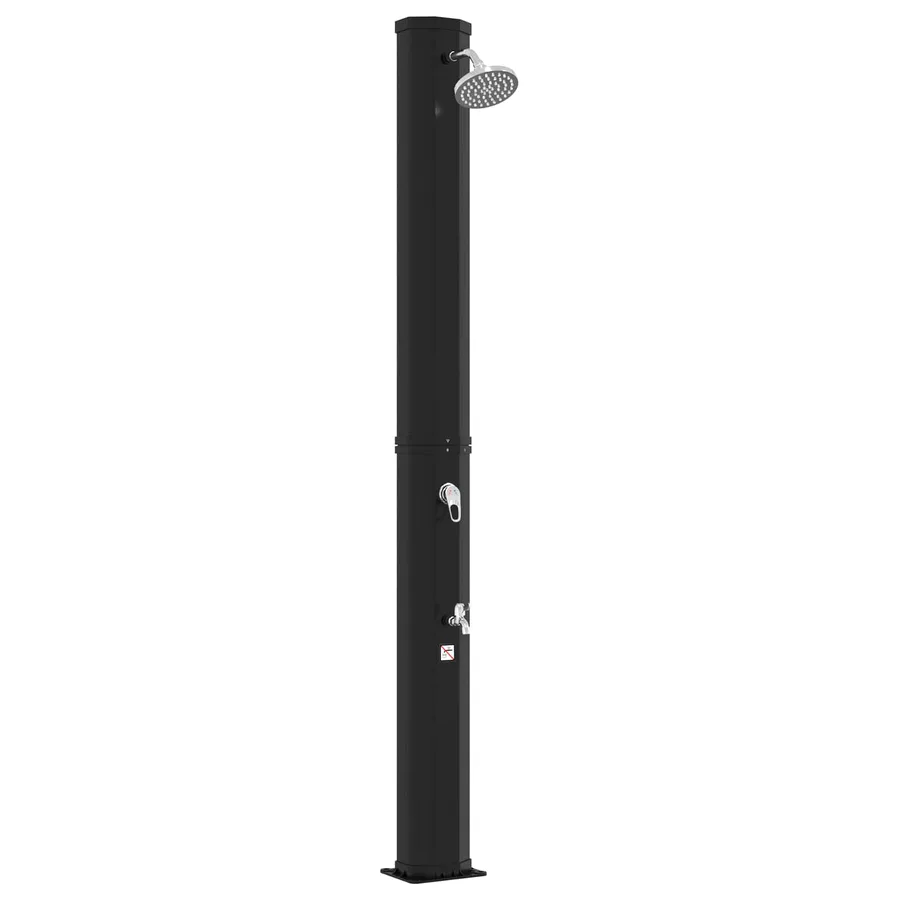 Douche solaire avec pommeau de douche et robinet 40 l Noir - 2