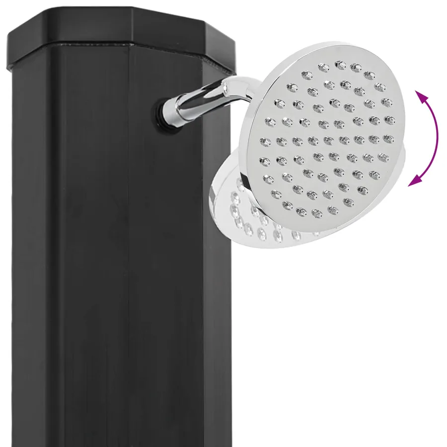 Douche solaire avec pommeau de douche et robinet 40 l Noir - 8