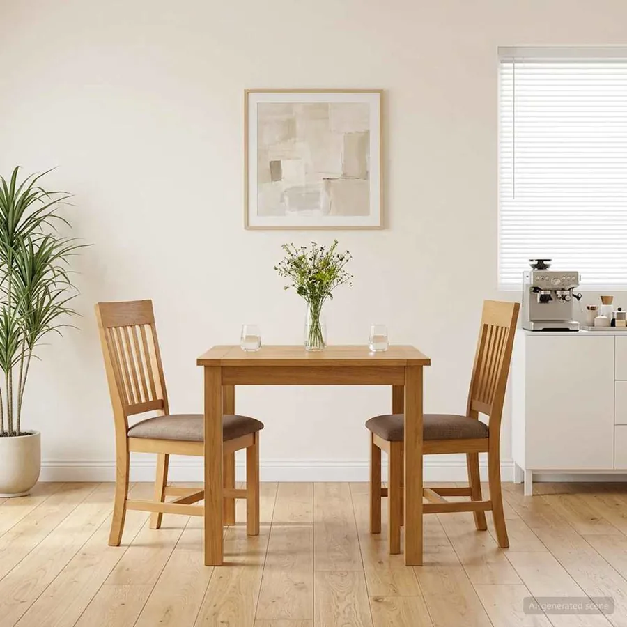Chaise de salle à manger 2 pcs Bois de chêne massif Gris