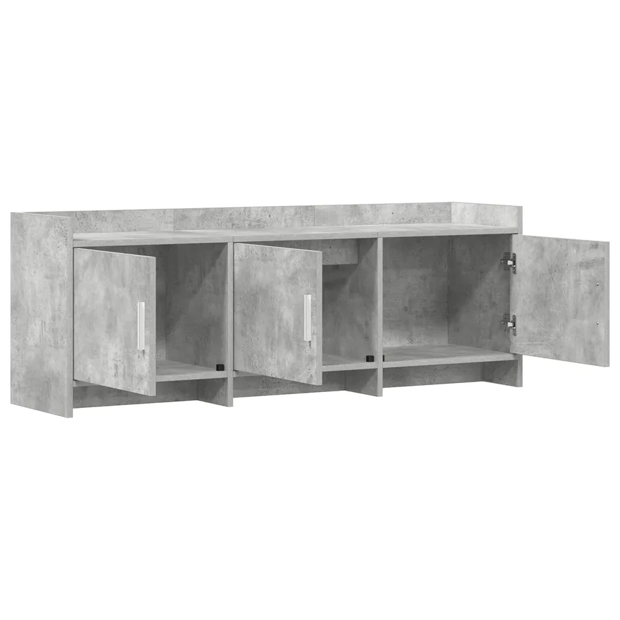 Meuble TV 130 x 33 x 47 cm Gris béton Bois d'ingénierie - 4