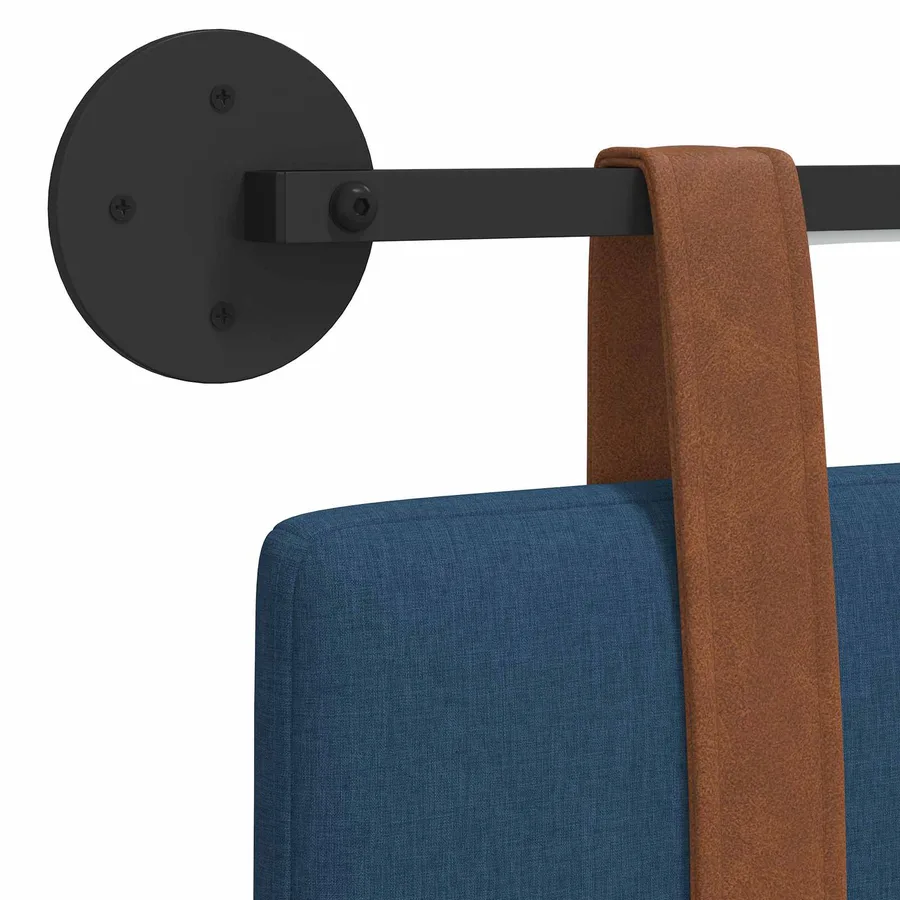Tête de lit suspendue Avec lumière LED Bleu PU antique - 10
