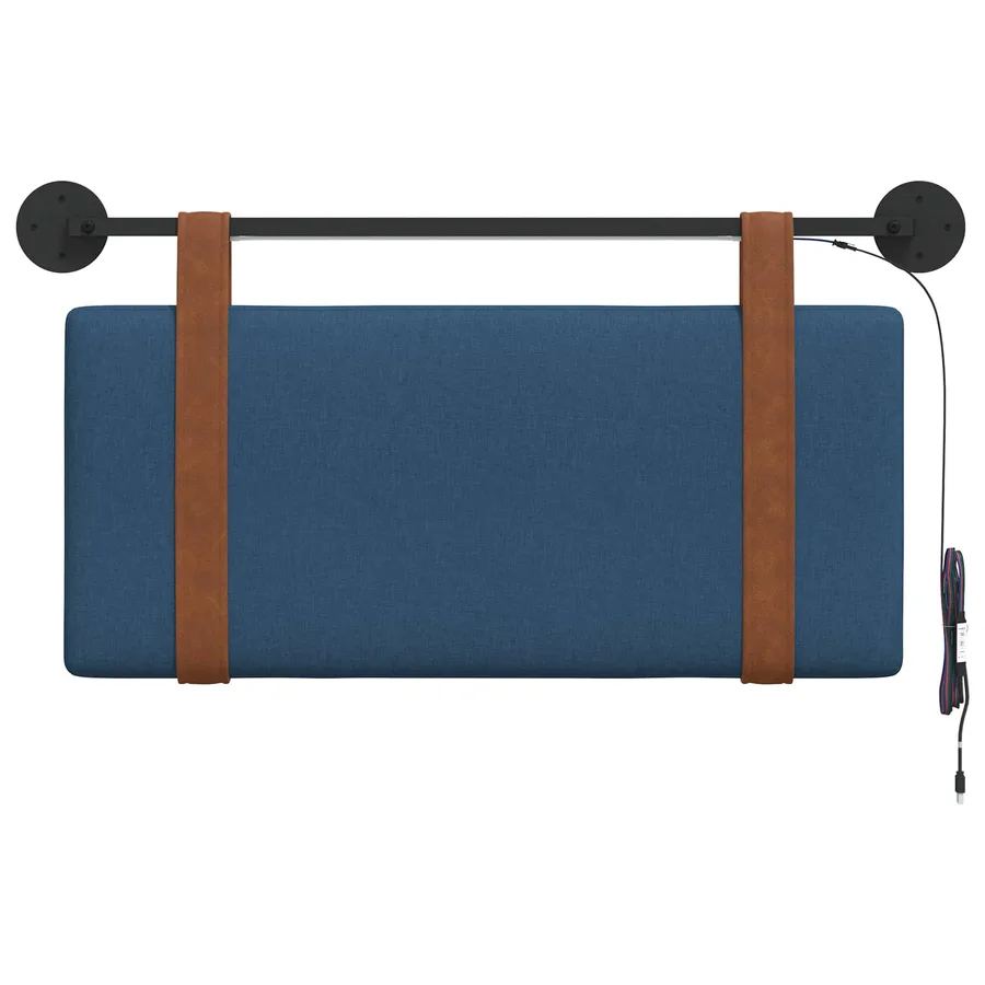 Tête de lit suspendue Avec lumière LED Bleu PU antique - 6