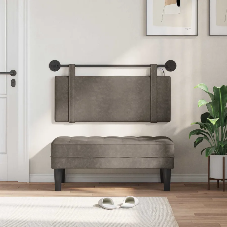 Tête de lit suspendue Avec lumière LED Gris PU antique - 3