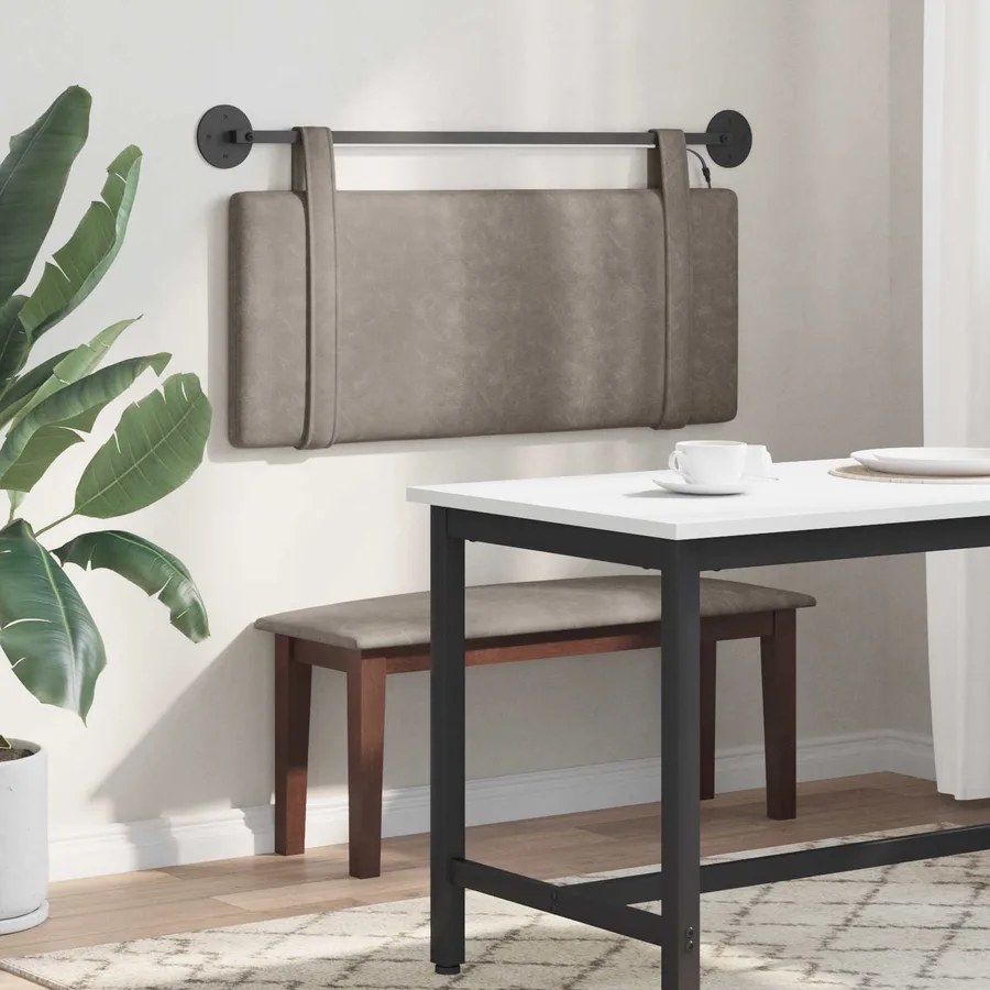 Tête de lit suspendue Avec lumière LED Gris PU antique - 4
