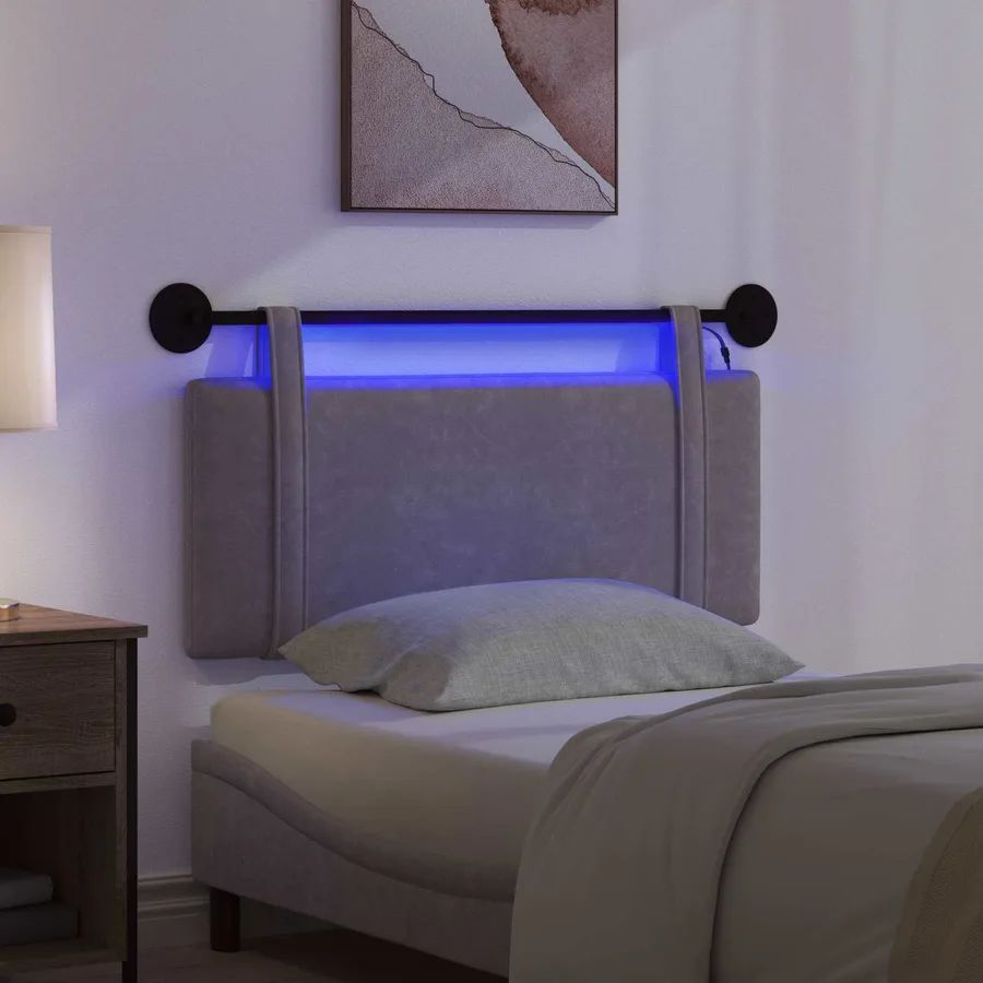 Tête de lit suspendue Avec lumière LED Gris PU antique - 5