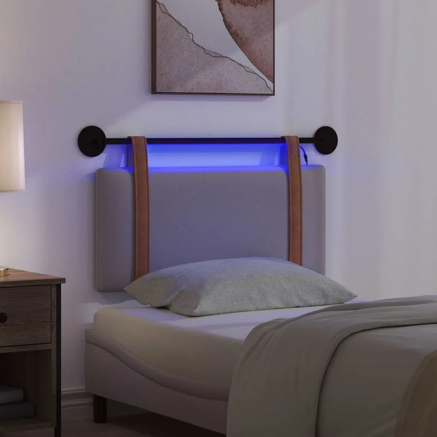 Tête de lit suspendue Avec lumière LED Taupe PU antique - 5