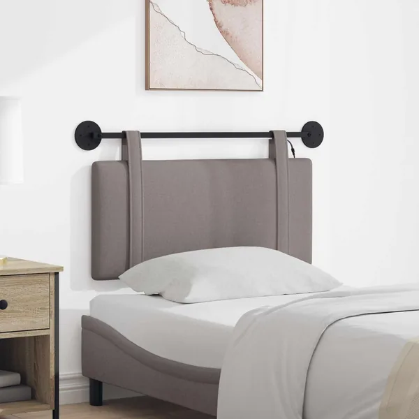 Tête de lit suspendue Avec lumière LED Taupe Tissu