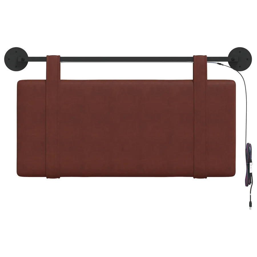 Tête de lit suspendue Avec lumière LED Brun Brillant PU antique - 6