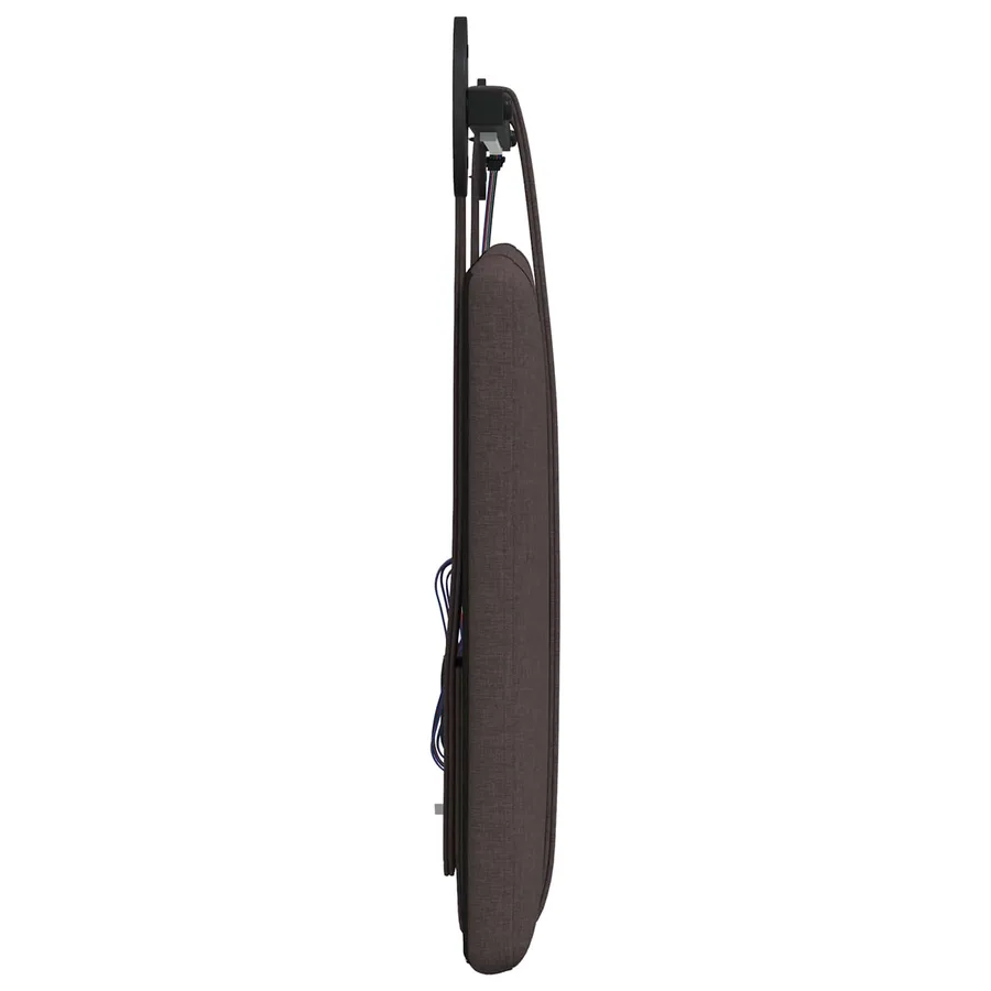 Tête de lit suspendue Avec lumière LED Marron foncé Tissu - 7