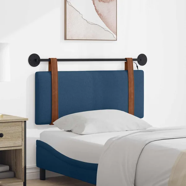 Tête de lit suspendue Avec lumière LED Bleu PU antique