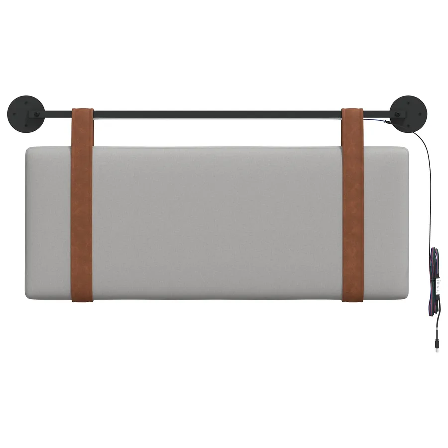 Tête de lit suspendue Gris nuage PU antique - 6