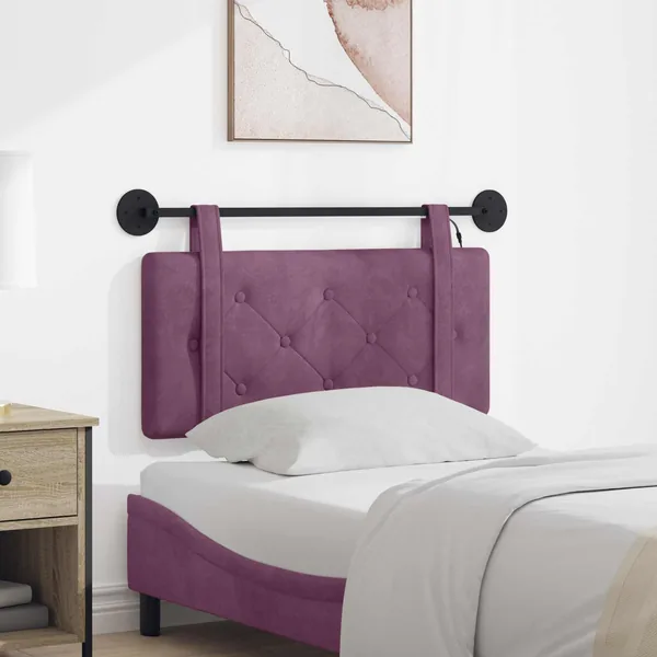 Tête de lit suspendue Avec lumière LED Pourpre Velours