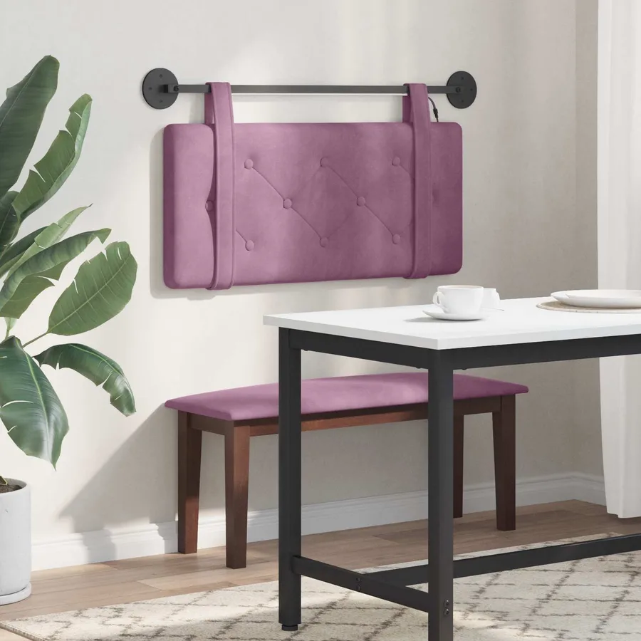 Tête de lit suspendue Avec lumière LED Pourpre Velours - 4