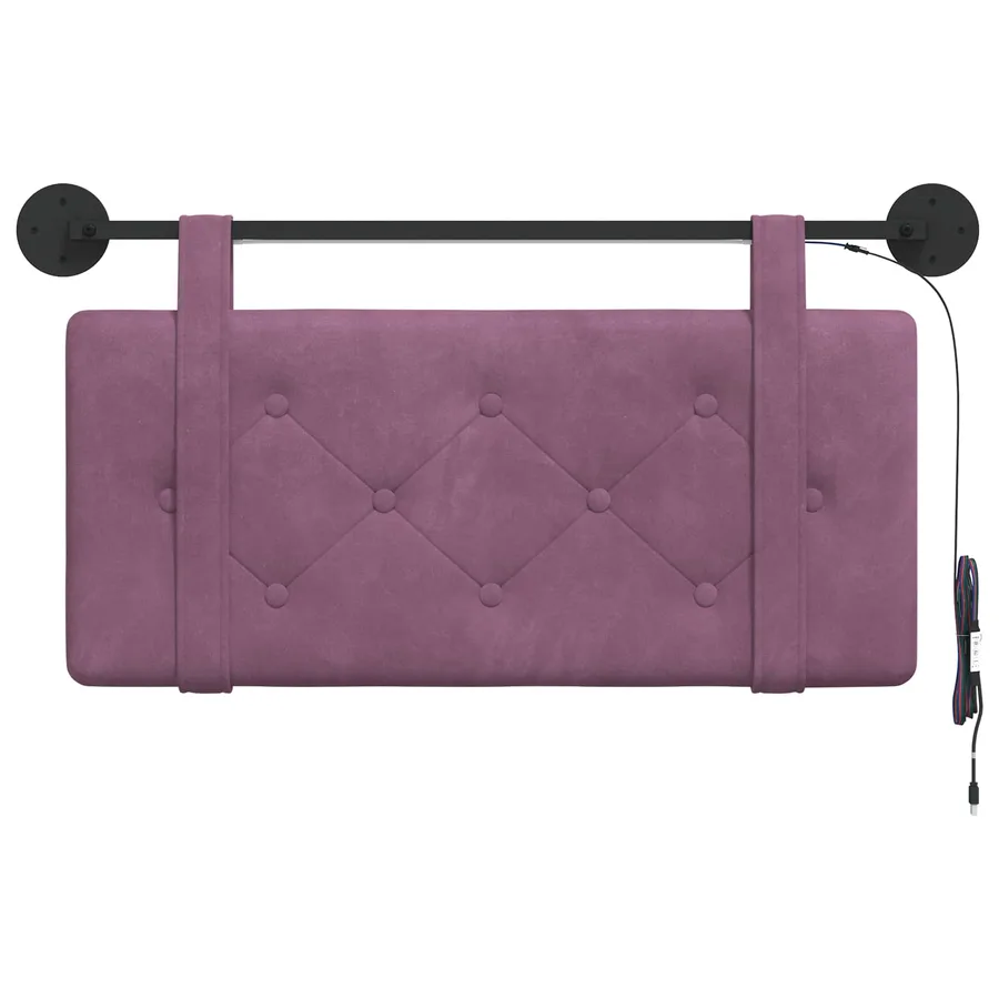 Tête de lit suspendue Avec lumière LED Pourpre Velours - 6