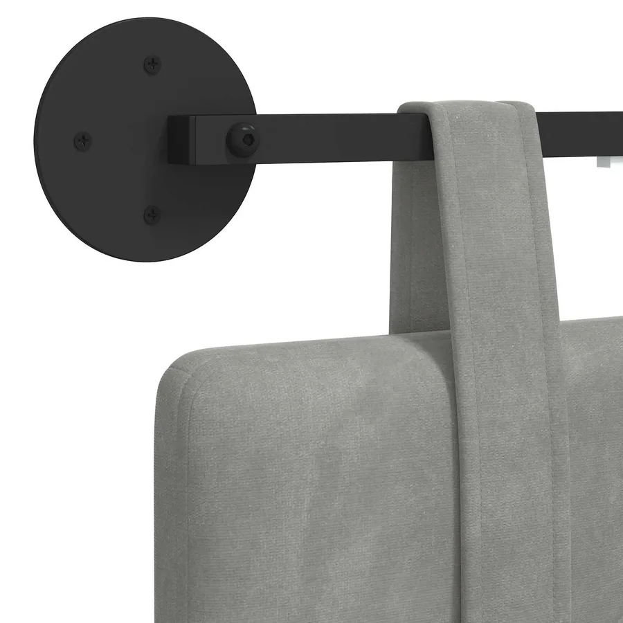 Tête de lit suspendue Avec lumière LED Gris clair Velours - 10