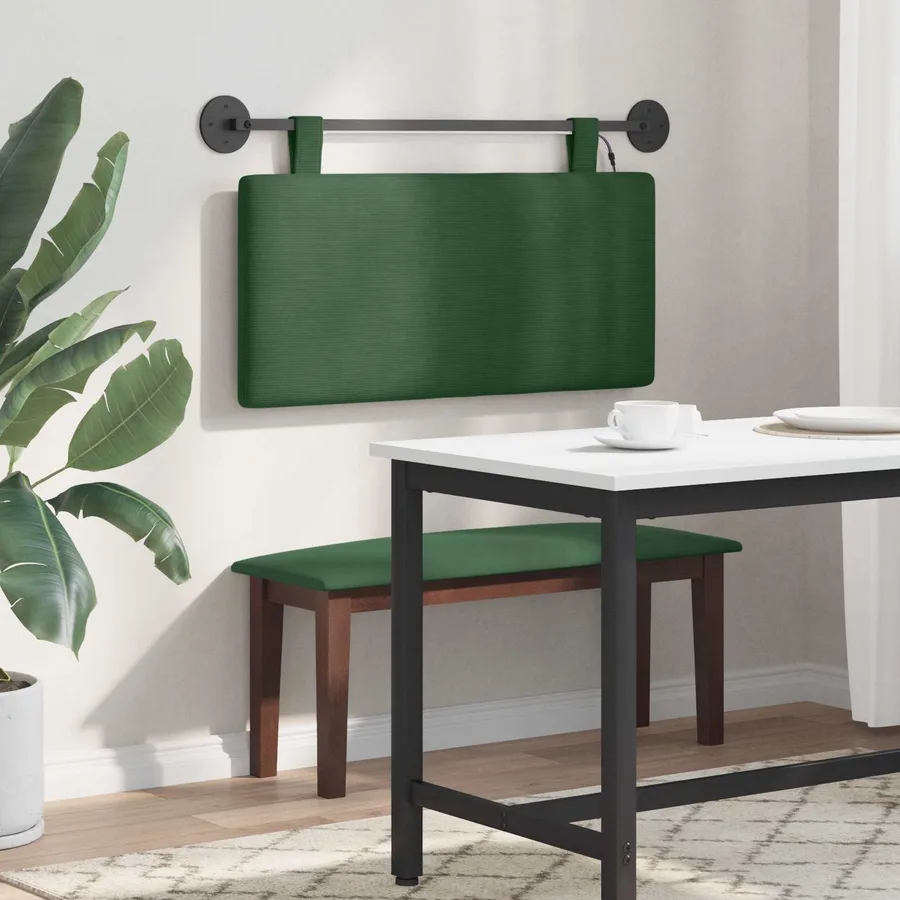 Tête de lit suspendue Vert Jungle Tissu en velours côtelé - 4