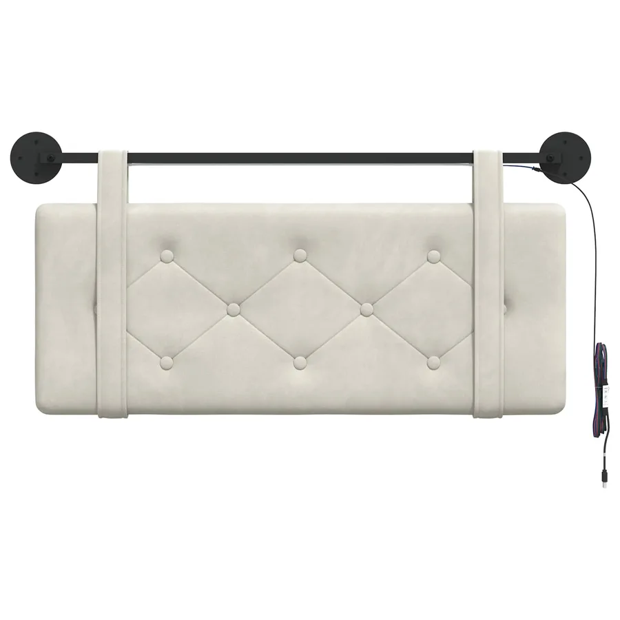 Tête de lit suspendue Avec lumière LED Crème Velours - 6