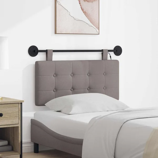 Tête de lit suspendue Avec lumière LED Taupe Tissu