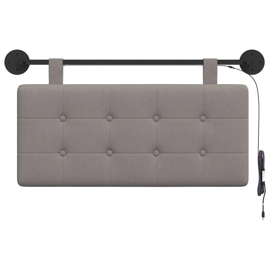 Tête de lit suspendue Avec lumière LED Taupe Tissu - 6