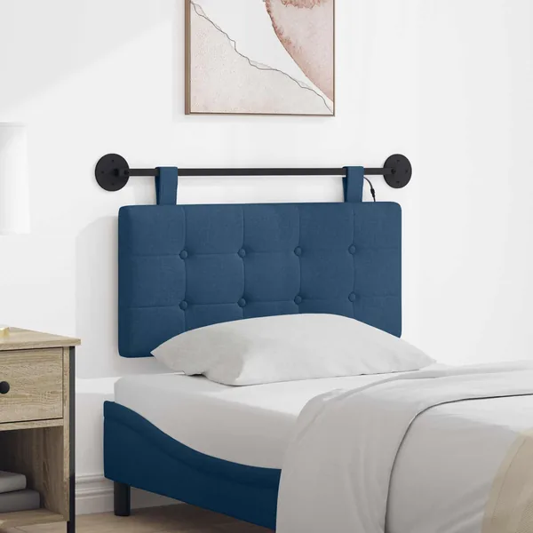 Tête de lit suspendue Avec lumière LED Bleu Tissu