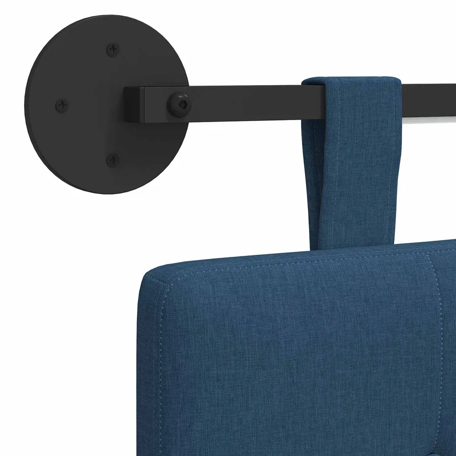 Tête de lit suspendue Avec lumière LED Bleu Tissu - 10