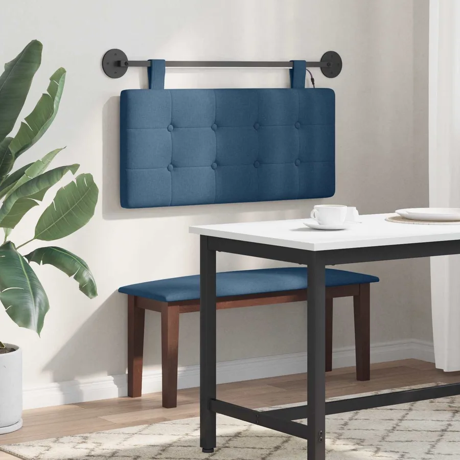 Tête de lit suspendue Avec lumière LED Bleu Tissu - 4