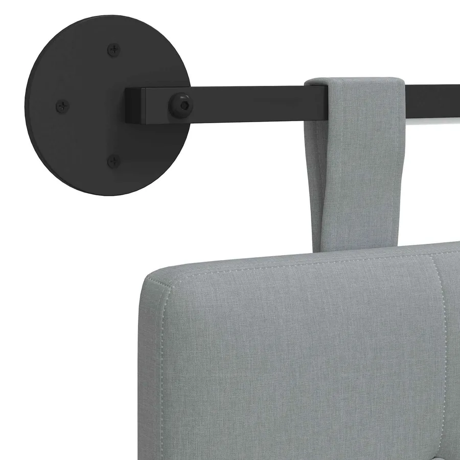 Tête de lit suspendue Avec lumière LED Gris clair Tissu - 8