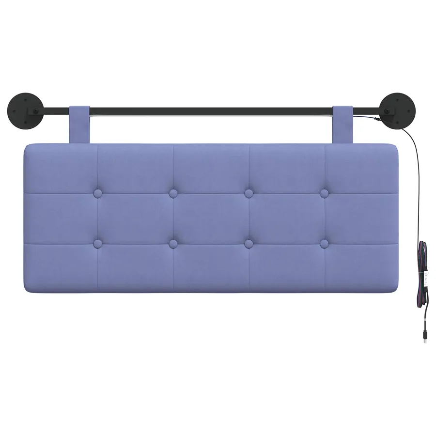Tête de lit suspendue Avec lumière LED Bleu denim Tissu - 6