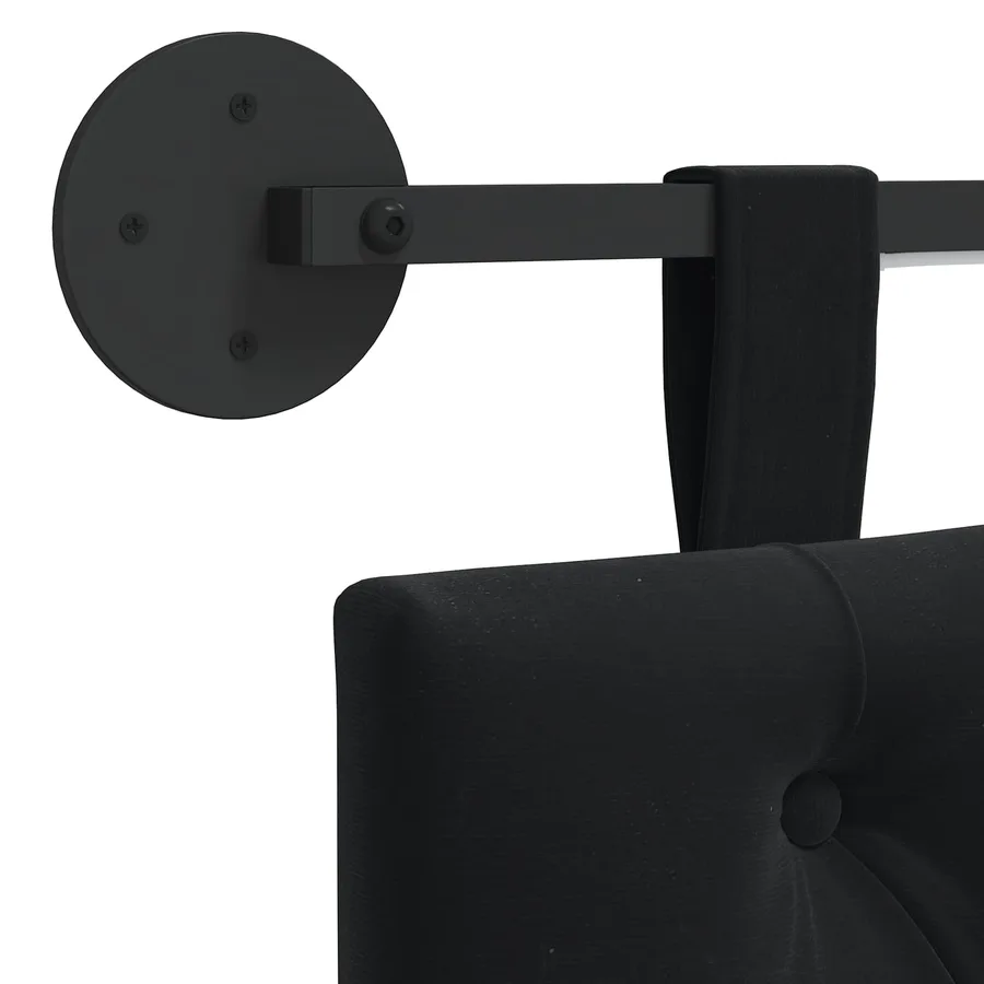 Tête de lit suspendue Avec lumière LED Noir Velours - 8