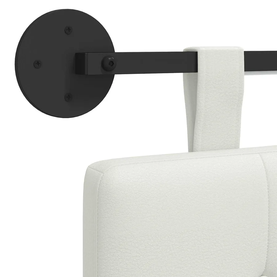 Tête de lit suspendue Avec lumière LED Blanc Simili cuir - 8