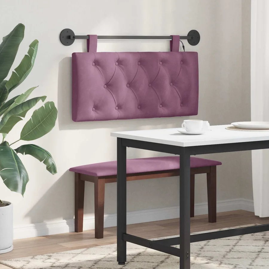 Tête de lit suspendue Avec lumière LED Pourpre Velours - 4