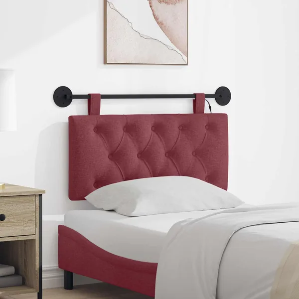 Tête de lit suspendue Avec lumière LED Bordeaux Tissu