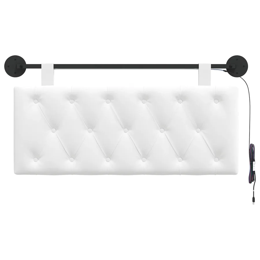 Tête de lit suspendue Avec lumière LED Blanc Tissu - 6