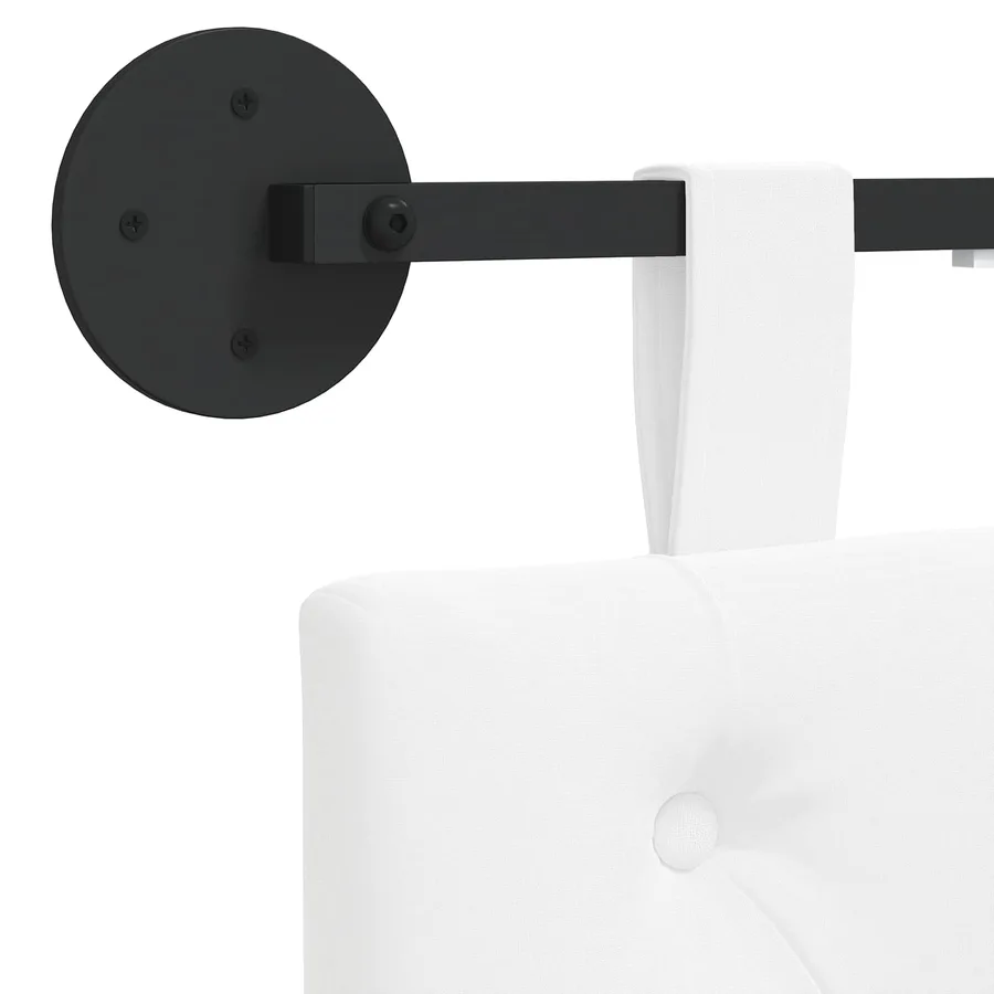 Tête de lit suspendue Avec lumière LED Blanc Tissu - 8