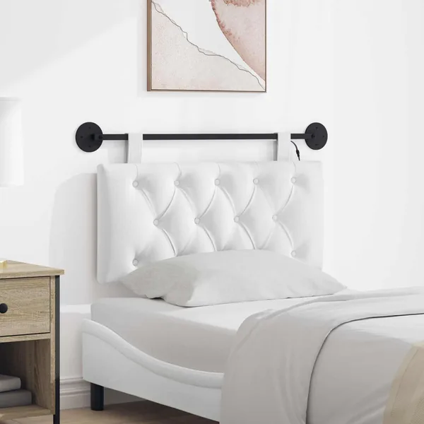 Tête de lit suspendue Avec lumière LED Blanc Tissu