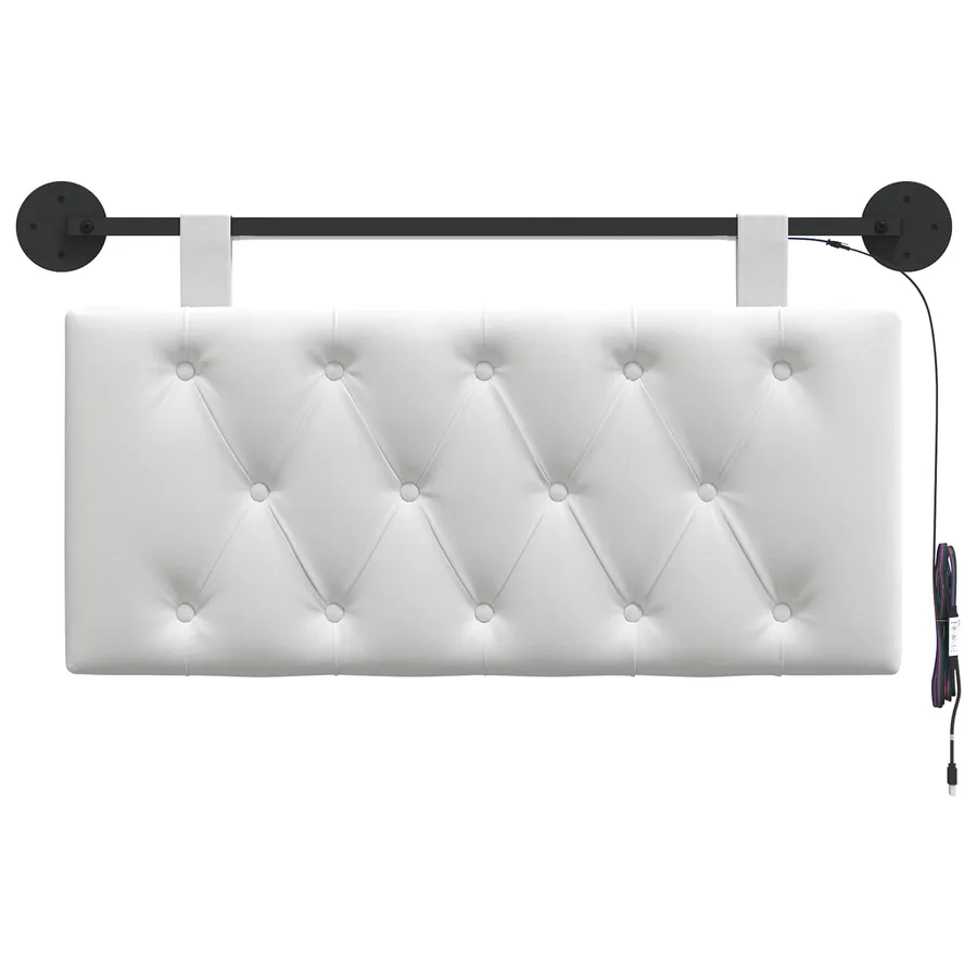 Tête de lit suspendue Avec lumière LED Blanc Tissu - 6