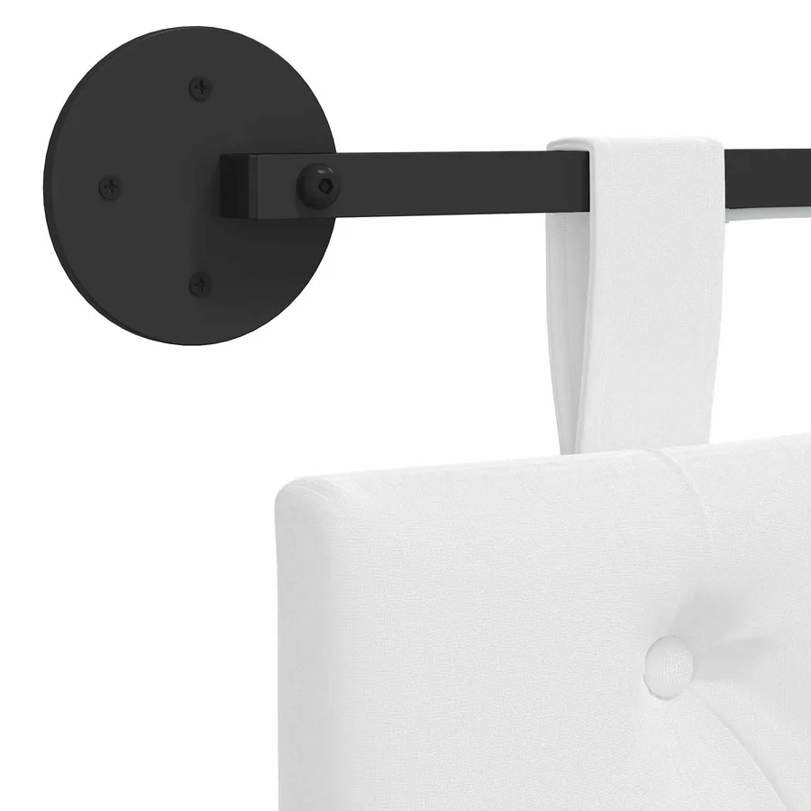 Tête de lit suspendue Avec lumière LED Blanc Tissu - 8