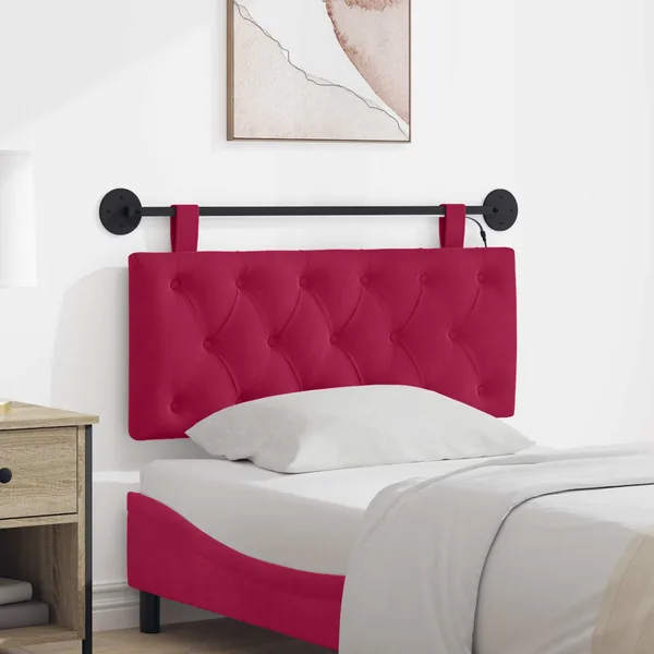 Tête de lit suspendue Avec lumière LED Bordeaux Velours