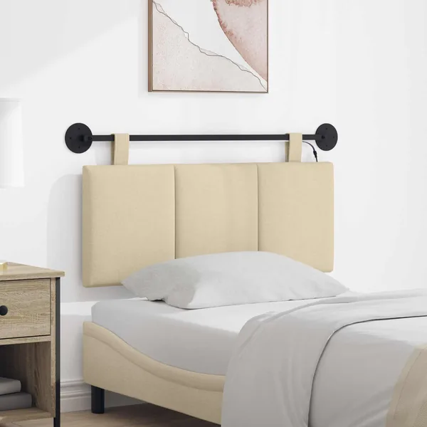 Tête de lit suspendue Avec lumière LED Crème Tissu