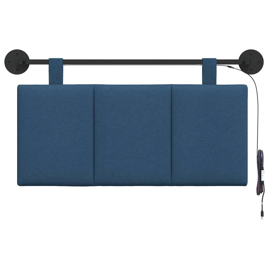 Tête de lit suspendue Avec lumière LED Bleu Tissu - 6