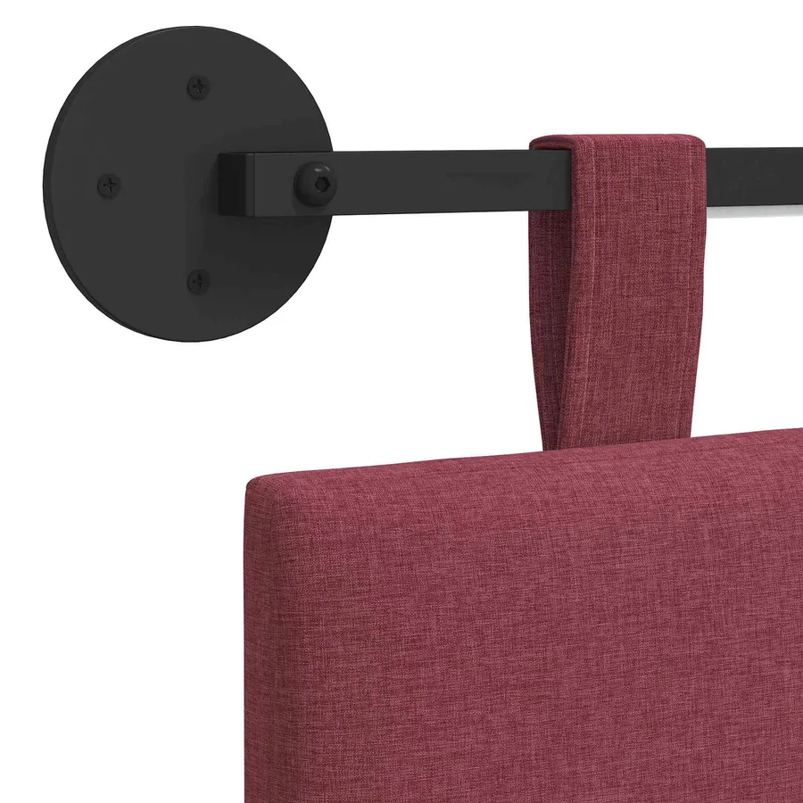 Tête de lit suspendue Avec lumière LED Bordeaux Tissu - 10