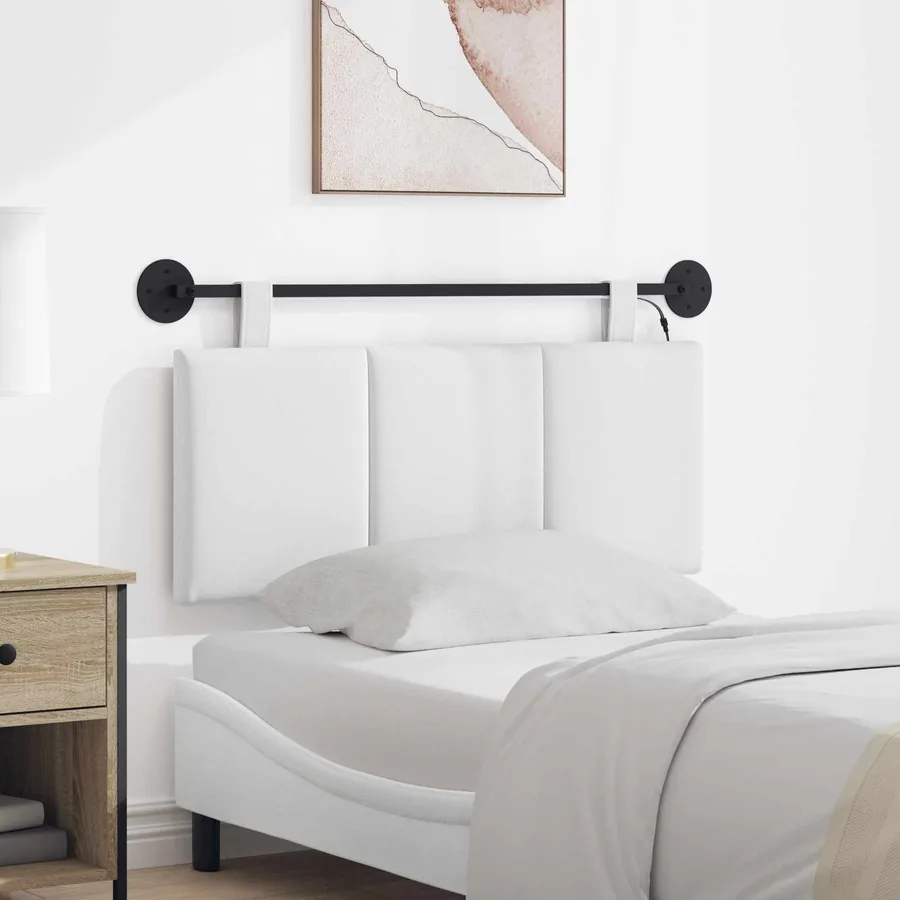 Tête de lit suspendue Avec lumière LED Blanc Tissu