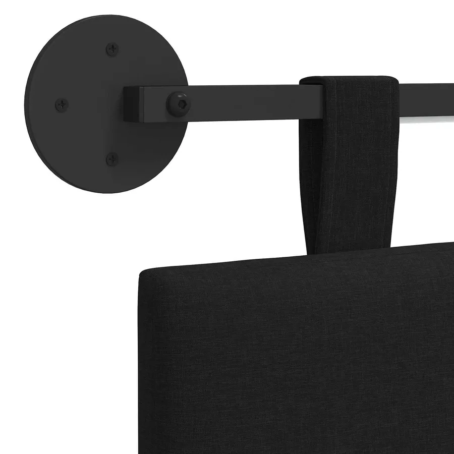 Tête de lit suspendue Avec lumière LED Noir Tissu - 8