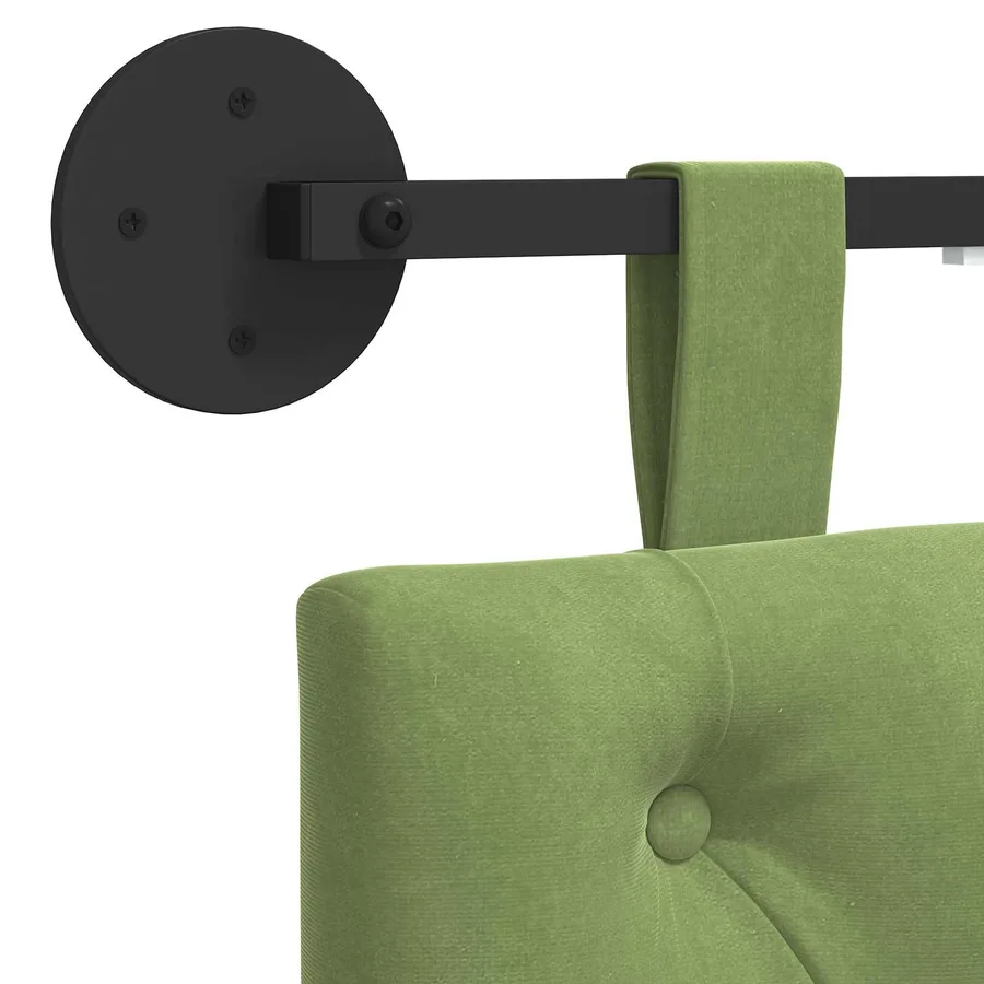Tête de lit suspendue Avec lumière LED Vert clair Velours - 8