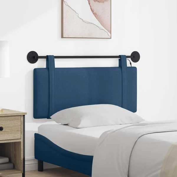 Tête de lit suspendue Avec lumière LED Bleu Tissu