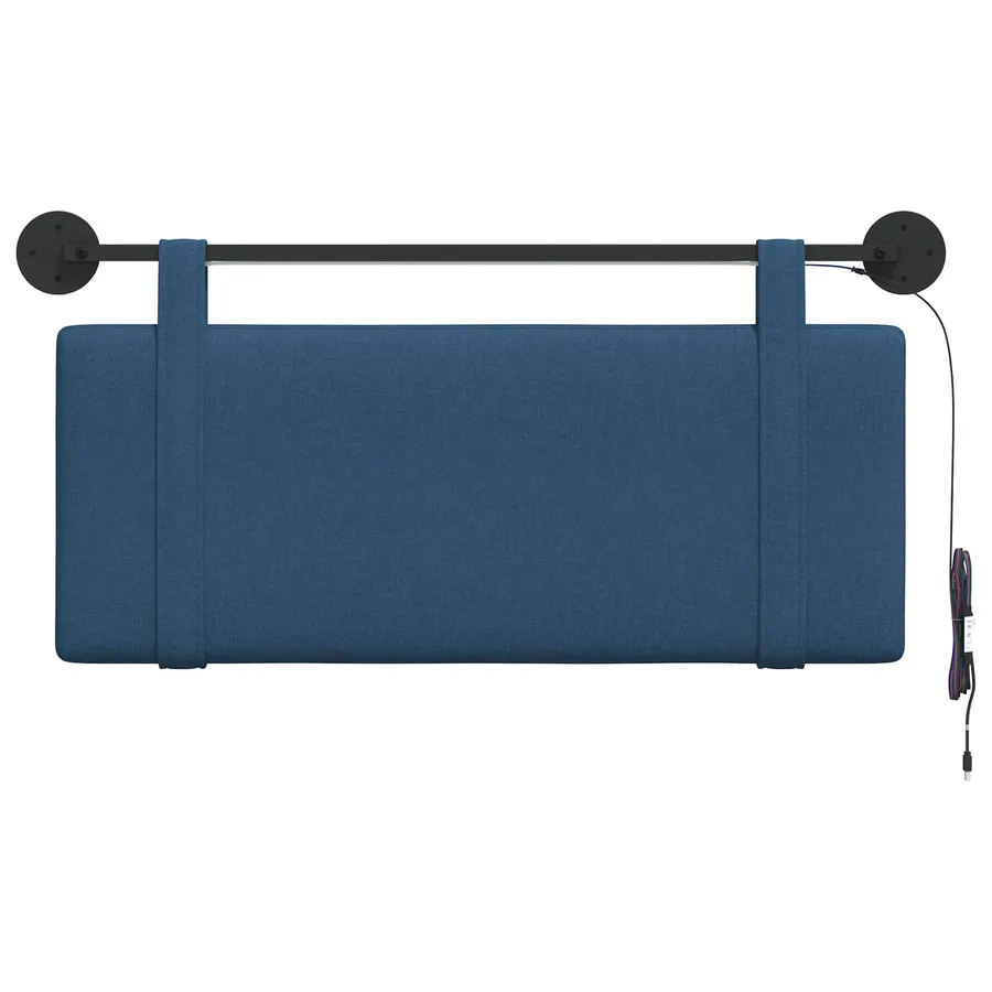 Tête de lit suspendue Avec lumière LED Bleu Tissu - 6