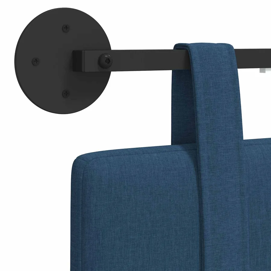 Tête de lit suspendue Avec lumière LED Bleu Tissu - 8