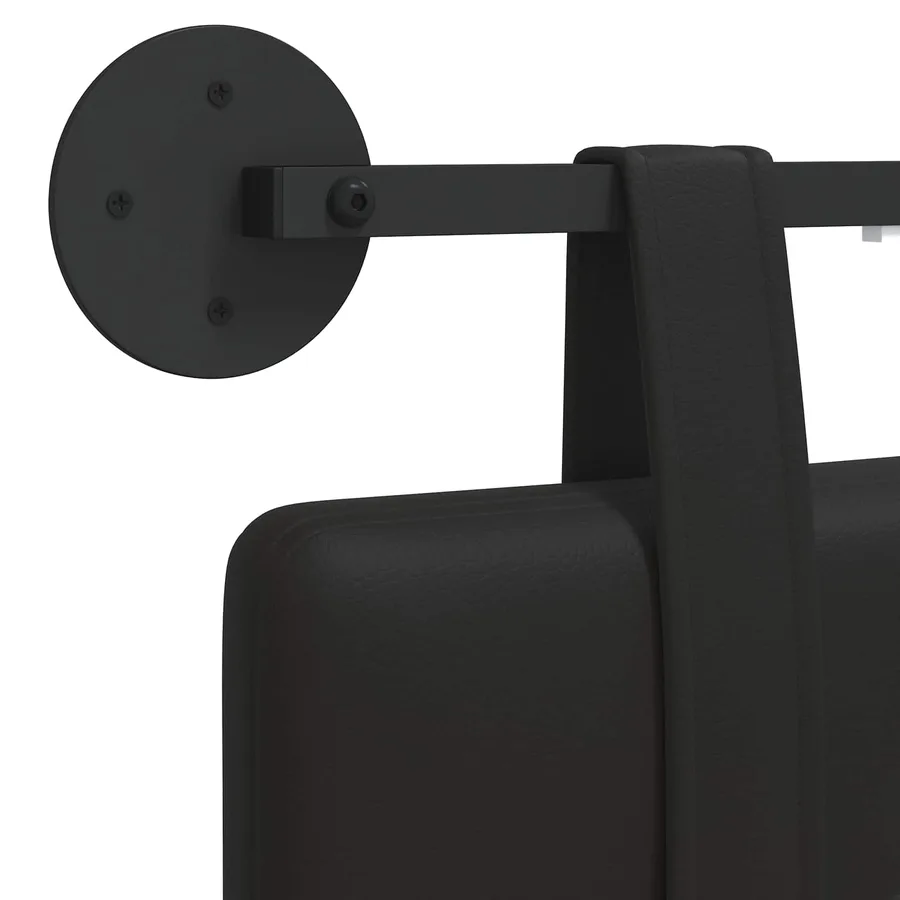 Tête de lit suspendue Avec lumière LED Noir Simili cuir - 8
